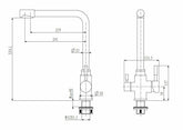 2023 Brushed Gunmetal 3 Way Pure drinking filter Kitchen tap stainless steel PVD plated